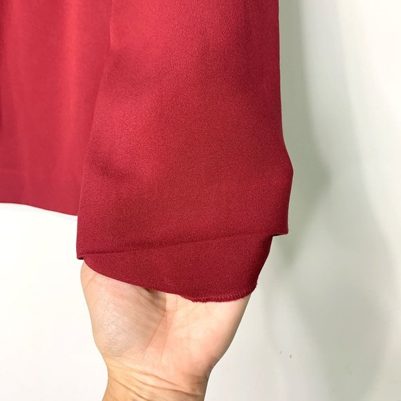 NWT IRO Luana Lace-front Crepe Top In Wine Sz M‎ - Picture 6 of 11